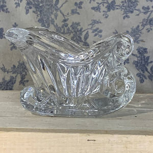Vintage Crystal Glass Sleigh